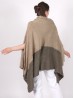 Super Soft Turtle Neck Side Slit Two-Tone Poncho Super Soft Turtle Neck Side Slit Two-Tone Poncho